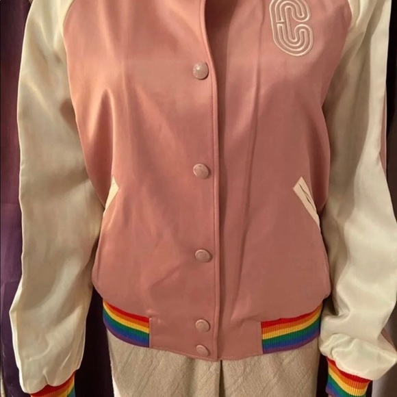 ⚡️H🌈P⚡️COACHSouvenir Rainbow Jacket Pearl Pink Medium - Picture 5 of 10